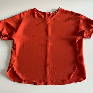 Orange UNIQLO Short Sleeved Officewear Top